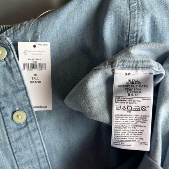 BNWT Chambray Spaghetti Strap Midi Dress Sz 16 tall from GAP - Picture 5 of 5